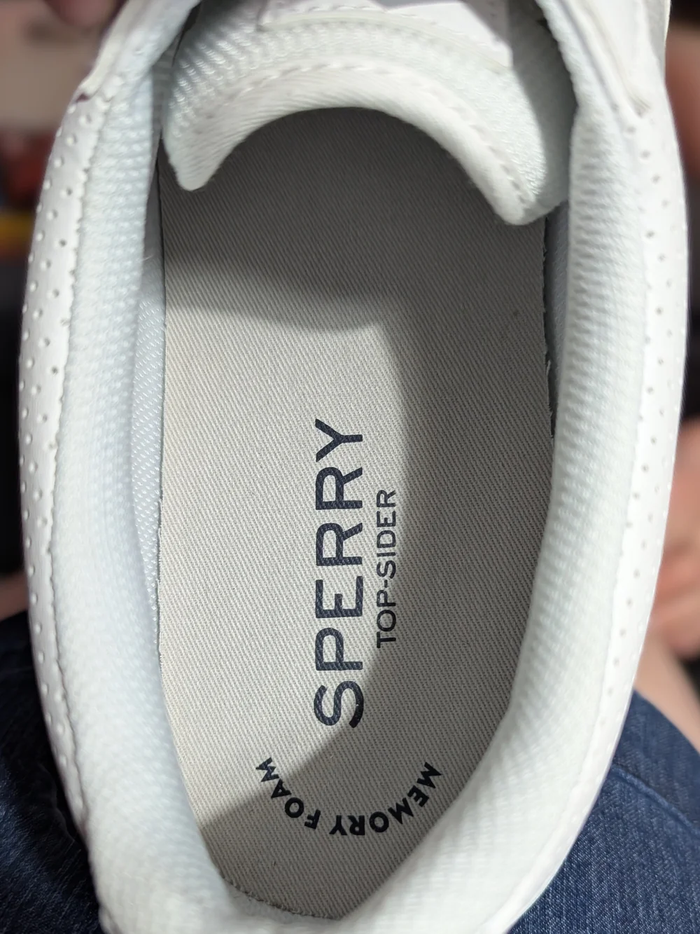 Sperry Men's White Perforated Canvas-Lace Sneakers